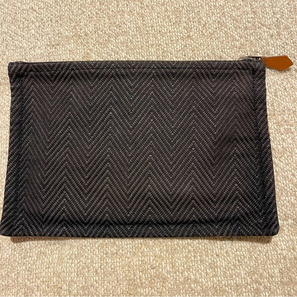Hermes Cotton Canvas Flat Pouch/Case Zippered Bag - Picture 4 of 13